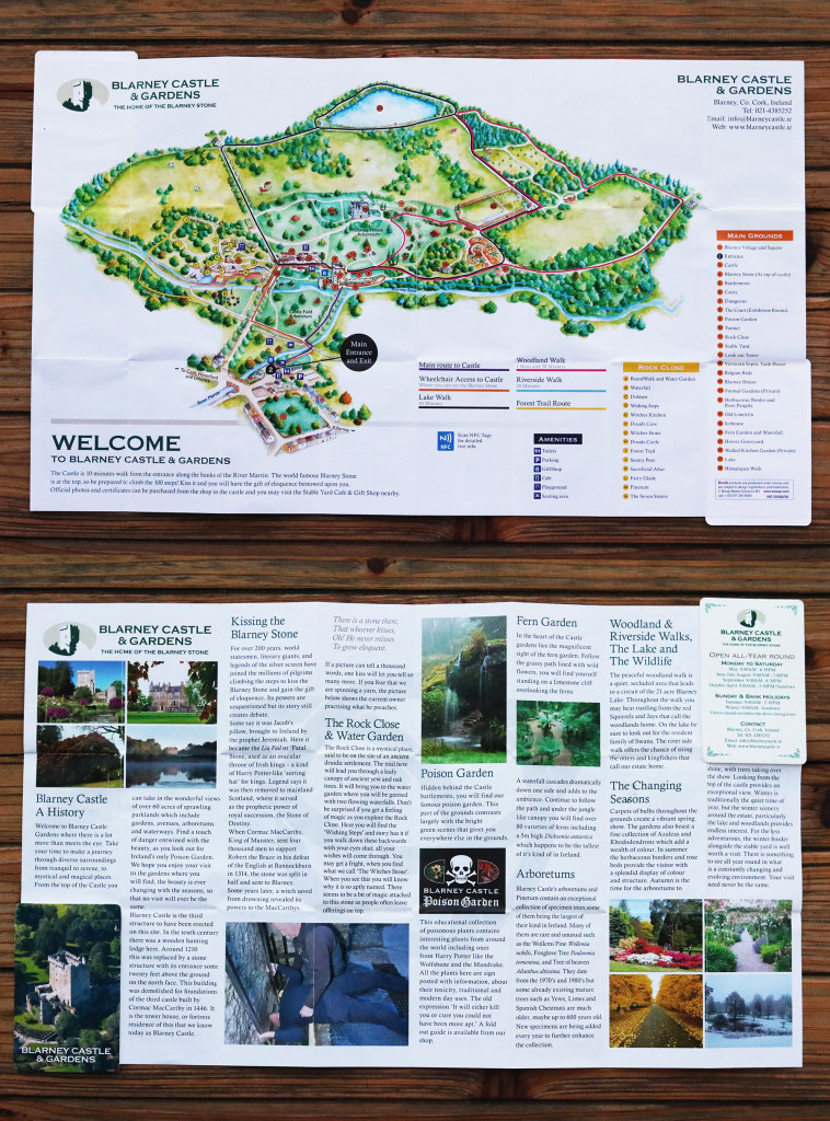 Map of The Blarney Castle and Gardens- courtesy of The Blarney Castle 