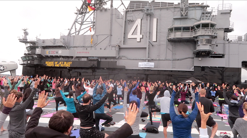 Yoga on the USS Midway